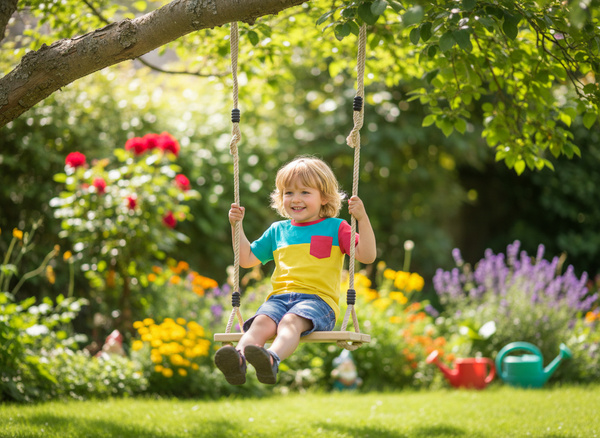 HUŚTAWKA DLA DZIECI DREWNIANA 45 x 19,5 x 1,6 CM 