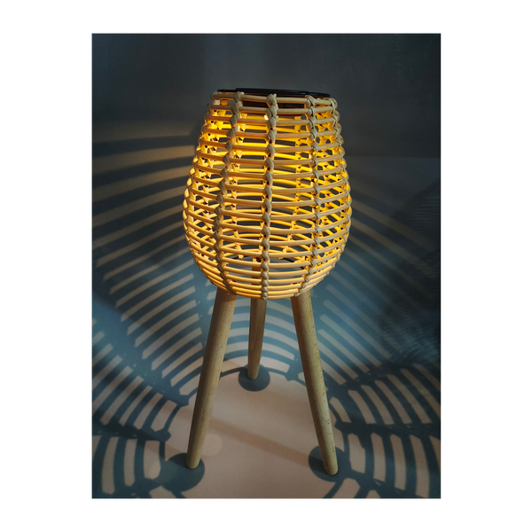 SOLÁRNÍ LAMPA NA NOHÁCH PŘÍRODNÍ 52 CM LED *6068