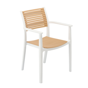 ZÁHRADNÉ STOLIČKY 57 x 55,5 x 45,5 / 84,5 CM BIELA - BEŽOVÁ *8700