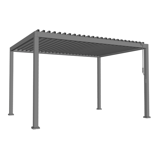 PERGOLA OGRODOWA ALUMINIOWA SZARA LED 3 x 4 x 2,5 M