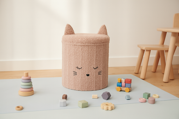 STORAGE POUF 28 x 28 x 34 CM PINK