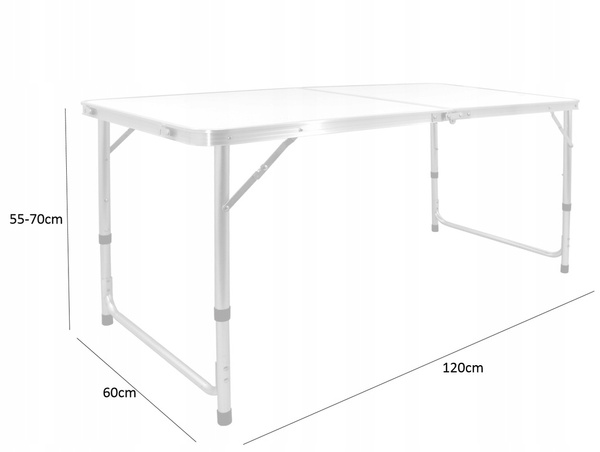 Set turistic (masă + 4 scaune) 120 x 60 x 70 cm