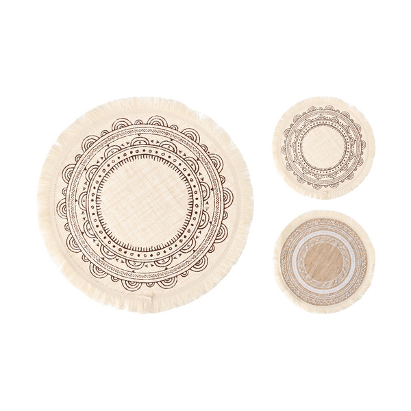 WHITE JUTE ROUND PLACE MAT 38CM*9538*