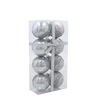 SET OF 8 CHRISTMAS BAUBLES SILVER 6 CM