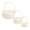 ZESTAW 3 KOSZYKÓW RATTANOWYCH Z RĄCZKĄ – BIAŁY