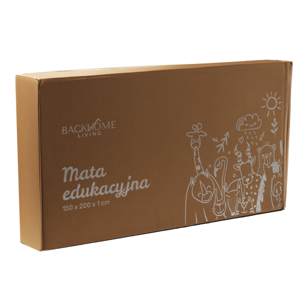 Dvoustranná vzdělávací podložka 150x200x1 cm skládací zvířata-čísla + taška *4329