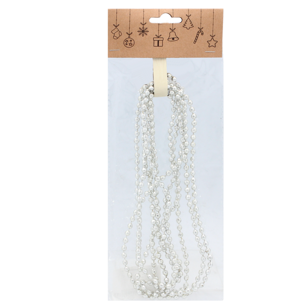 GARLAND 2.7 M BEADS 5 MM RED/GOLD/SILVER