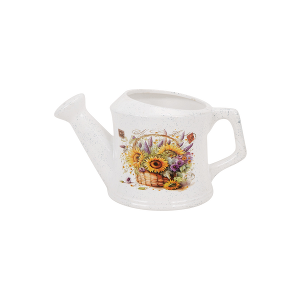 OSŁONKA CERAMICZNA NA DONICZKĘ KONEWKA 33 x 18 x 17 CM BIAŁA MIX WZORÓW *5832