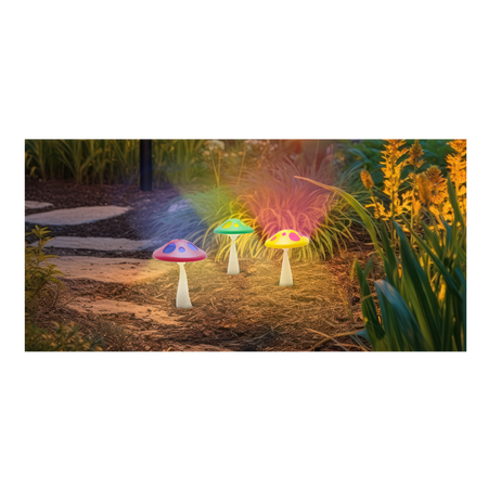 LAMPA SOLARNA FUNNY GRZYBEK 11,5 x 11,5 x 27 CM MIX KOLORÓW disp=12szt *6070