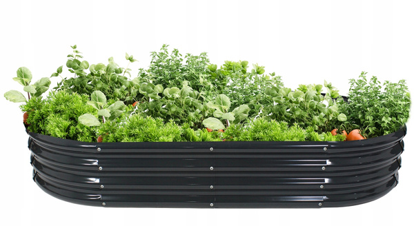 VEGETABLE-FLOWER BED 240 X 120 X 30 CM OVAL ANTHRACITE