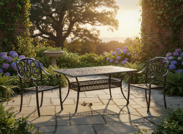 KRZESŁO ALUMINIOWE "HASTINGS" ANTYCZNY BRĄZ 65 x 64 x 92 CM