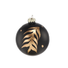 GLASS BAUBLE 8 CM BLACK DECORATED MIX DESIGNS