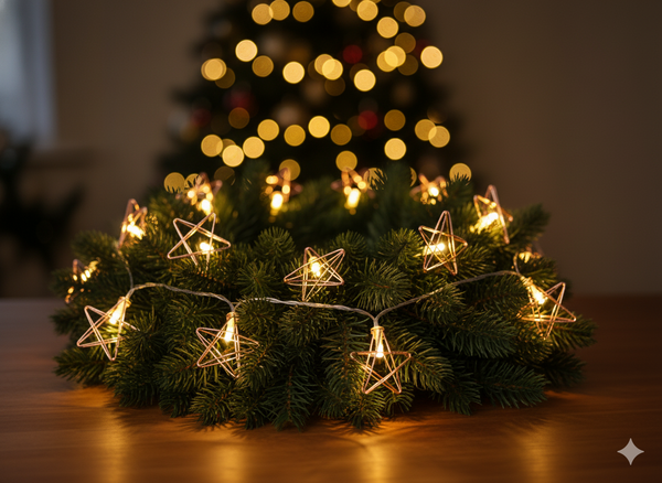 LED LIGHT CHAIN STARS 10 L WARM WHITE