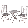 SET DE MOBILIER PENTRU GRĂDINĂ BRONZ ANTIC (MESA PATRATĂ + 2 SCAUNE) *1463