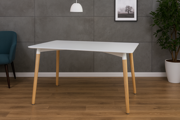 STÓŁ PROSTOKĄTNY 120 x 80 x 74 cm - BIAŁY *1132