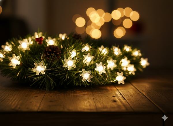 LANȚ LUMINOS LED FLAORI DE ZĂPADĂ 20 L PE BATERII ambalaj=20buc *4208