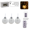 KPL. 3 BOMBEK SZKLANYCH LED ZE ŚNIEŻYNKAMI Z PILOTEM 8 X 10 CM *9476