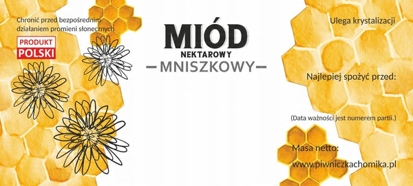 KPL. 100 ETICHETE MIERE NEKTAR MNISZKOWY 116 x 50 MM *8269