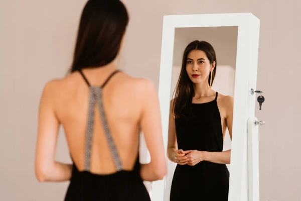 JEWELRY CABINET WITH MIRROR WHITE 34 X 35.5 X 120 CM