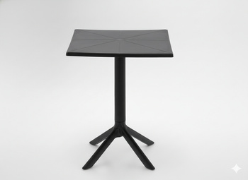 SQUARE GARDEN TABLE 60 x 60 x 77.5 CM BLACK