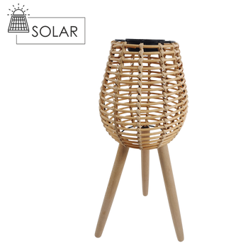 SOLÁRNY LAMPIÓN NA NOHÁCH PRÍRODNÝ 52 CM LED *6068