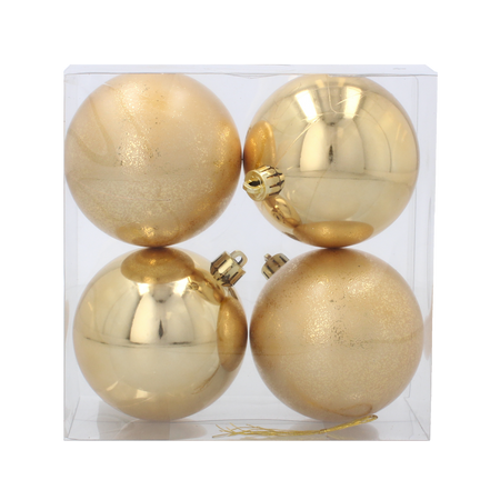 KPL. 4 BOMBEK 8 CM ČERVENÝ/ZLATO/SILVER *2907