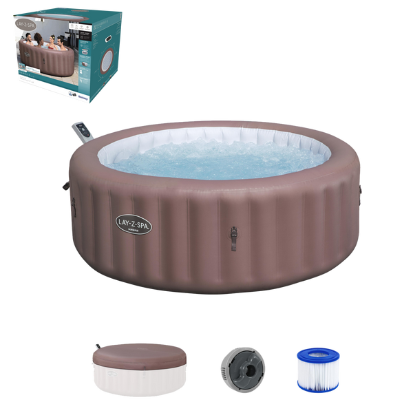 Lay-Z-Spa 77" x 28"/1.96m x 71cm Hawaii MaxHold EnergySense UltraFit Smart AirJet 6 Terracotta Round
