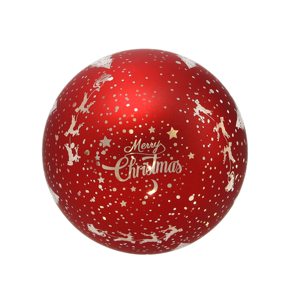 GLASS LED RED SPHERE 10 CM