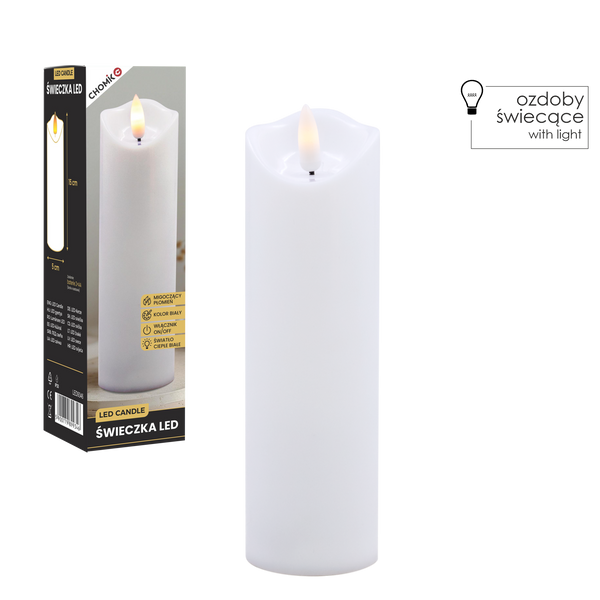 BIELA LED SVIEČKA 5 X 17,5 CM *9360