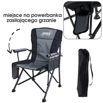 HEATED FOLDING CHAIR 58 x 58 x 90 CM