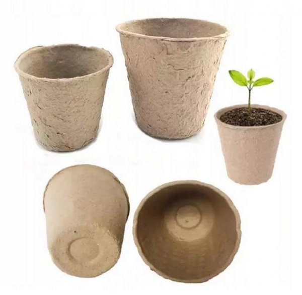 Set de 24 ghivece din turbă 8 x 8 cm 