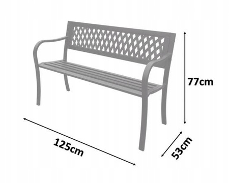 Záhradná lavička 125 x 53 x 77 cm *2903