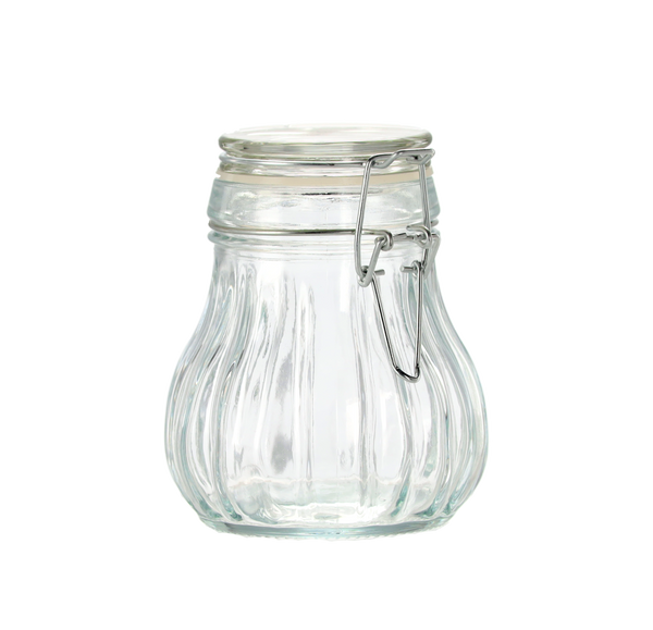 GLASS STORAGE JAR WITH GLASS LID 270ML