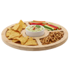 SET PENTRU SERVIRE ANTREURI - TĂVIȚĂ DIN BAMBUS CU 4 COMPARTIMENTE ȘI UMAN PORCELAN 28x4CM *7262