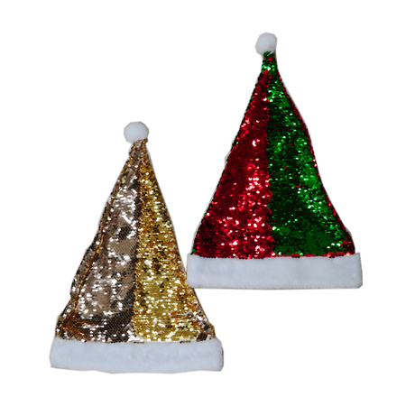 SANTA CLAUS CAP SEQUINS MIX COLORS 30 x 40 CM