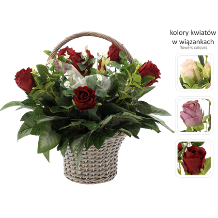 BUNDLE CH-24 (WIDTH 60 CM, HEIGHT 43 CM) SMALL BASKET ROSE MIX COLOR