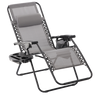 FOLDING GARDEN SUN LOUNGER WITH BASE, POCKET AND HEADREST GREY