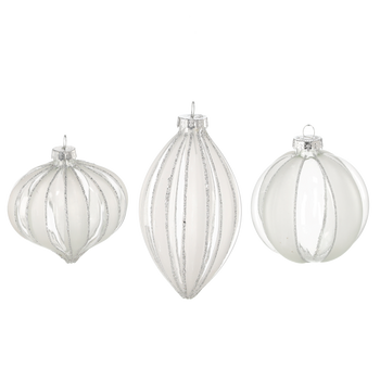 GLASS ORNAMENT - TRANSLUCENT DECORATED MIXED PATTERNS