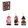 SET OF 6 CHRISTMAS ORNAMENTS - MIX OF PATTERNS 7CM