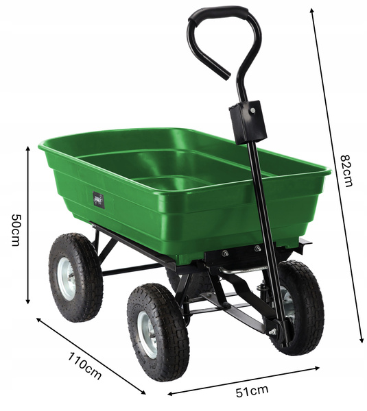 WÓZEK OGRODOWY DWUFUNKCYJNY ZIELONY *0061