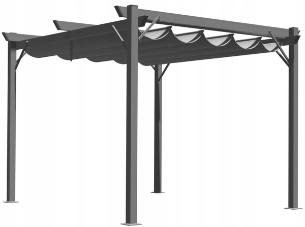 PERGOLA OGRODOWA SZARA 3 X 4M 2.95 x 3.95 x H2.3m *5699