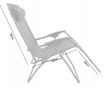 FOLDING GARDEN SUN LOUNGER WITH BASE, POCKET AND HEADREST BLACK