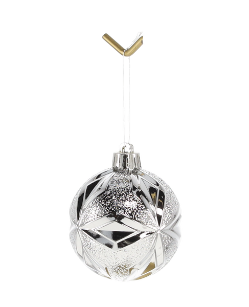 SET OF 24 BAUBLES 6 CM RED/GOLD/SILVER