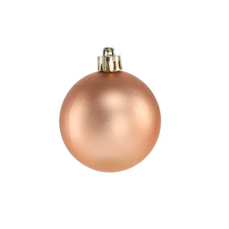 SET OF 24 BAUBLES 6 CM OLIVE/COPPER/GRAPHITE MIX DESIGNS