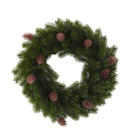 CHRISTMAS WREATH LED 40 CM 40 L GREEN WITH LIGHT CONES