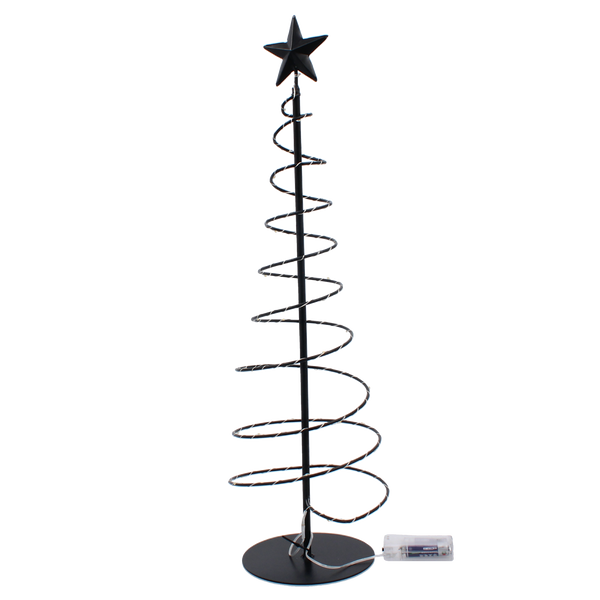 CHRISTMAS DECORATION - METAL CHRISTMAS TREE BLACK 60 CM LED