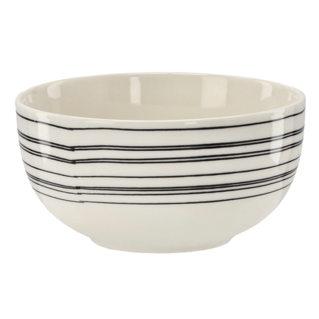 PORCELAIN BOWL 550 ML "BLACK-WHITE" PACK=4PCS