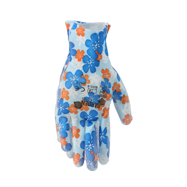GARDEN GLOVES "7" PATTERN, POLYESTER WITH POLYURETHANE PACKET=12