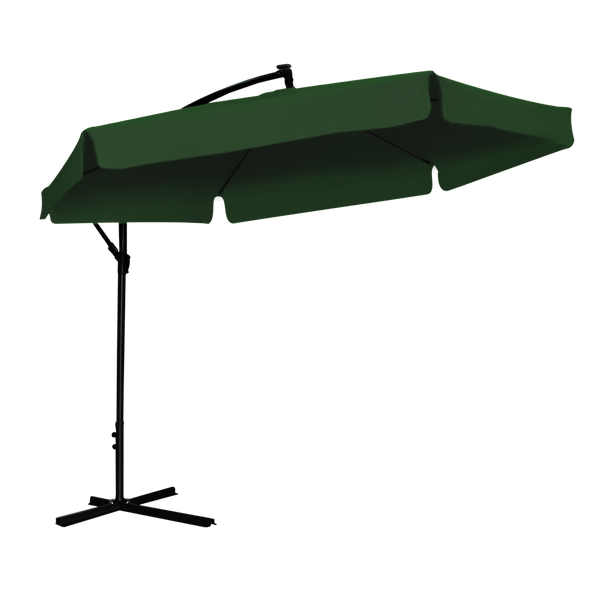 PARASOL OGRODOWY 3 M ZIELONY "BANANA" Z POKROWCEM Z LED *1510