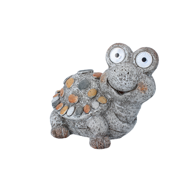 ZAHRADNÍ FIGURKA - ŽELVA S SVĚTLOMĚRACÍMI OČIMA 27 x 19 x 22,5 CM LED *7898